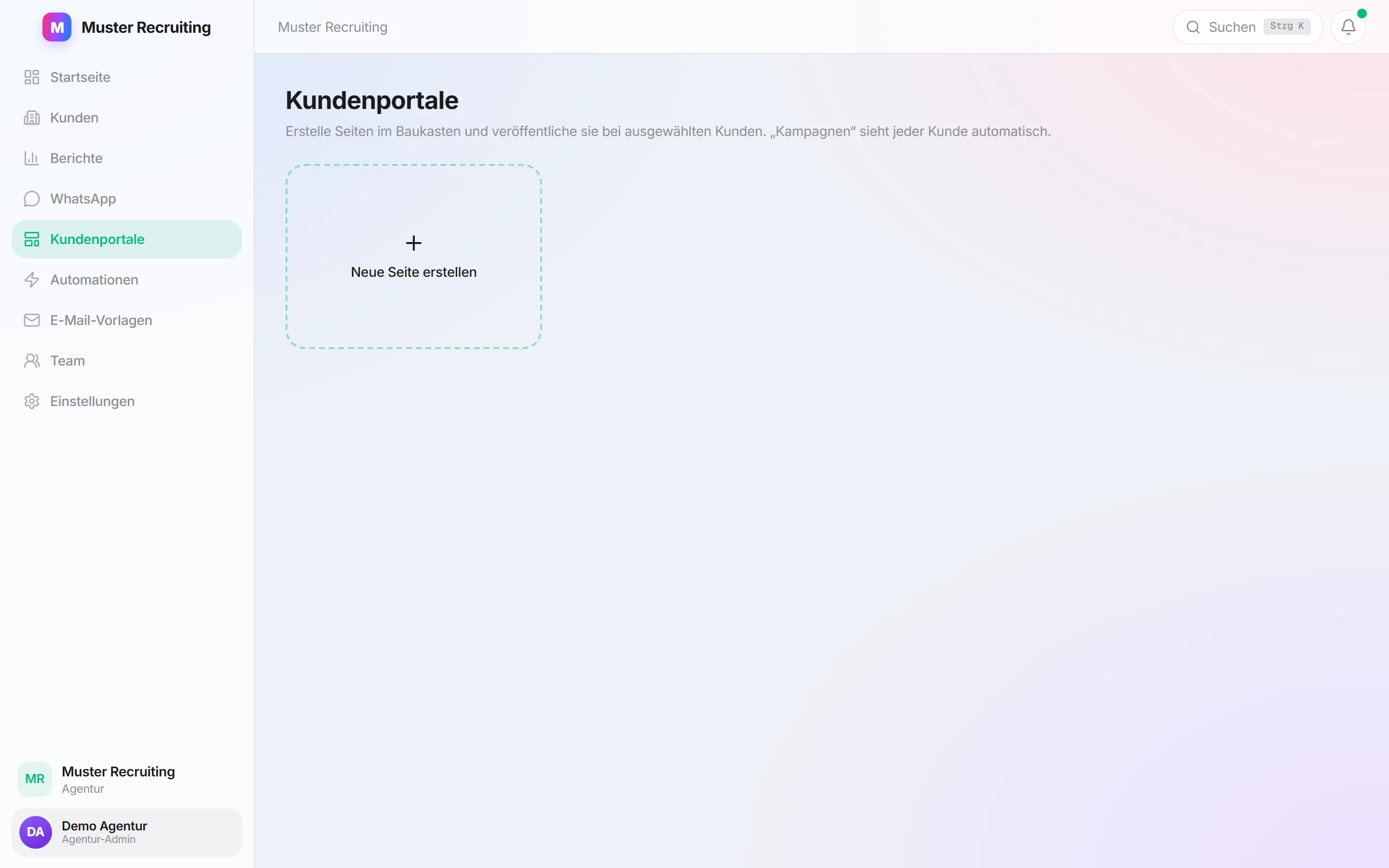 Kundenportale per Baukasten